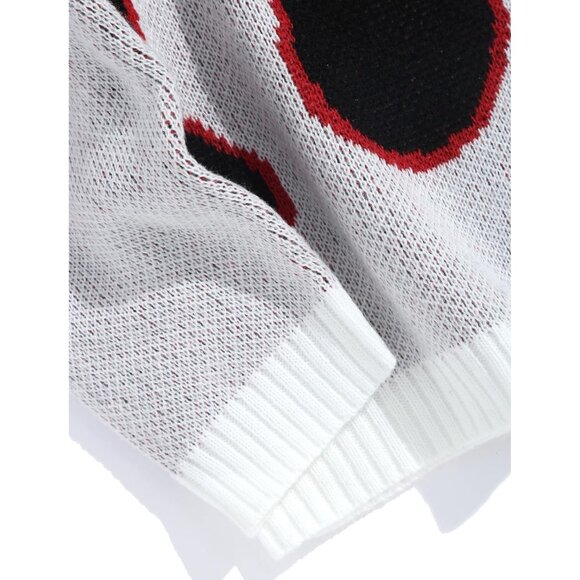 ✨Men White Flame Long Sleeve Knitted Sweater Jacket Vintage Cardigan Sweater - Picture 5 of 6